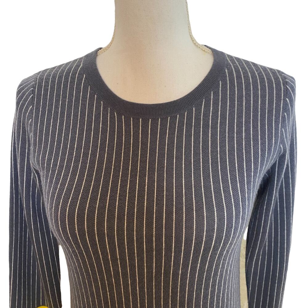 Lisa Perry Sweater Merino Wool Color Block Stripe… - image 4
